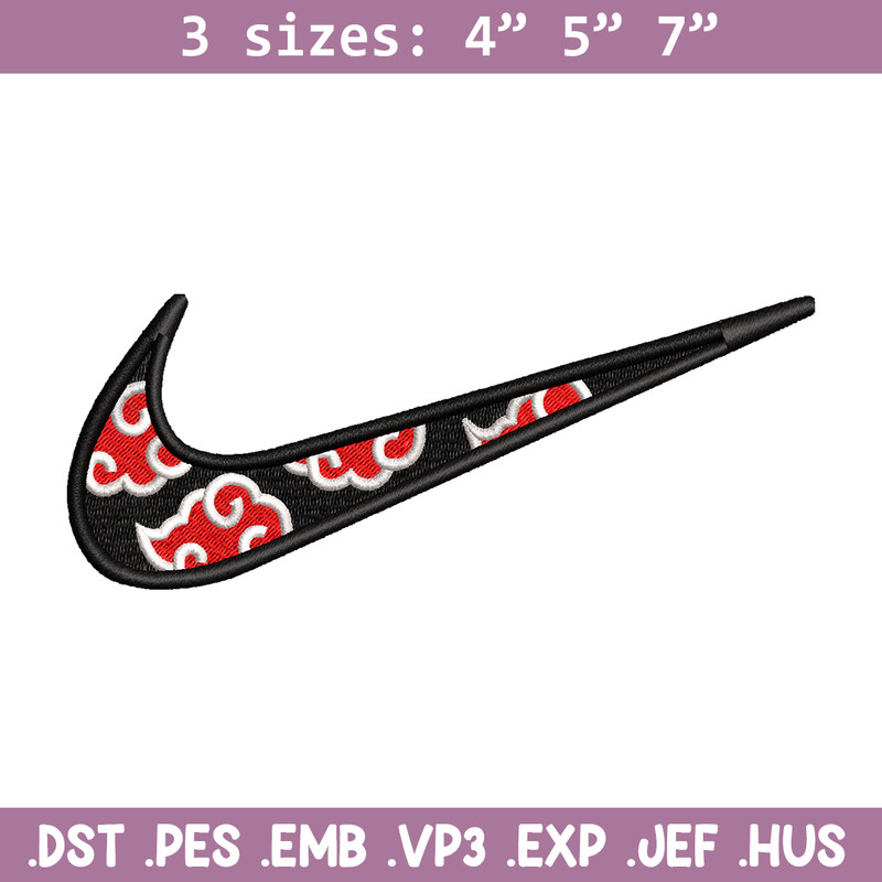 Akatsuki Nike embroidery design, Naruto embroidery, Nike design, anime design, anime shirt, Digital download.jpg