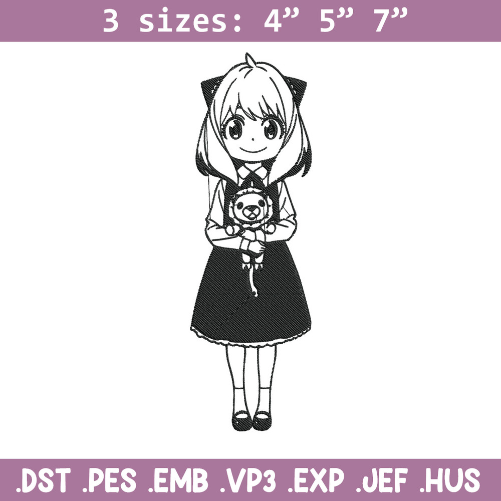 Anya Forger Embroidery Design, Spy x family Embroidery, Embroidery File, Anime Embroidery, Anime shirt,Digital download.jpg