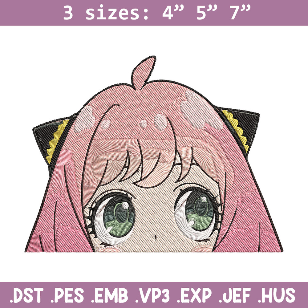Anya Peek Embroidery Design, Spy x family Embroidery, Embroidery File, Anime Embroidery, Anime shirt, Digital download..jpg