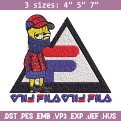 bart simpson fila embroidery design, simpson fila embroidery, logo design, embroidery file, fila logo, instant download.