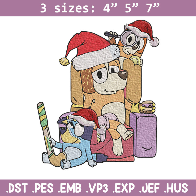 Bluey family Embroidery Design, Bluey Embroidery, Embroidery File, Chrismas Embroidery,Anime shirt, Digital download..jpg