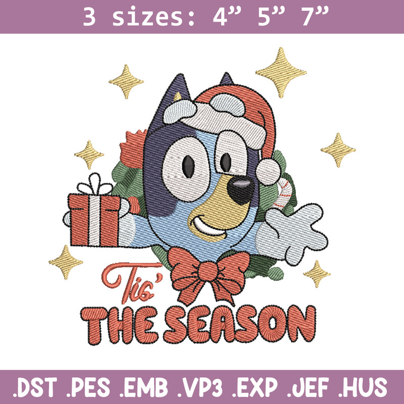 Bluey gift embroidery design, Bluey embroidery, Chrismas design, Embroidery file, Embroidery shirt, Digital download.jpg