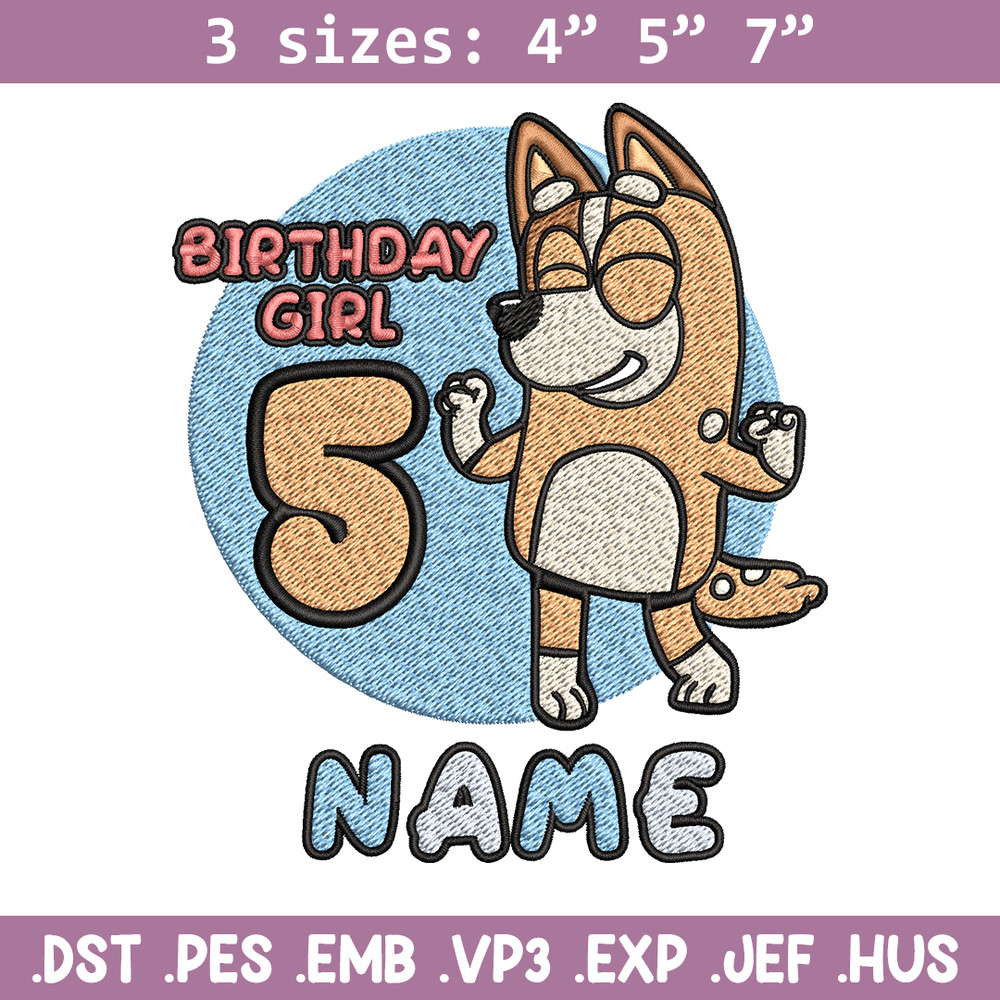 Bluey Mom Birthday Girl Embroidery, Bluey Embroidery, Embroidery File, cartoon shirt, cartoon design, Digital download..jpg