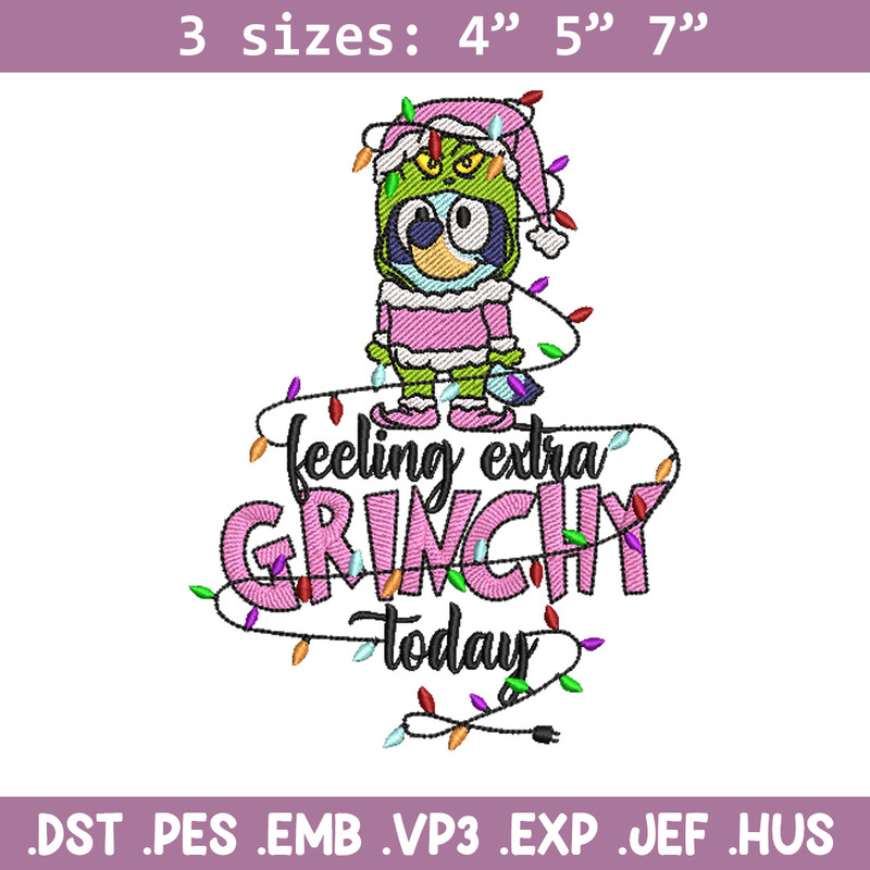 Bluey x grinch embroidery design, Bluey embroidery, Chrismas design, Embroidery file, Embroidery shirt, Digital download.jpg