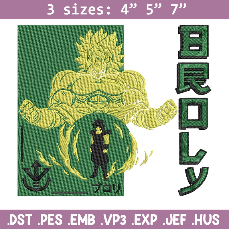 Broly poster Embroidery Design, Dragonball Embroidery, Embroidery File, Anime Embroidery, Anime shirt, Digital download.jpg