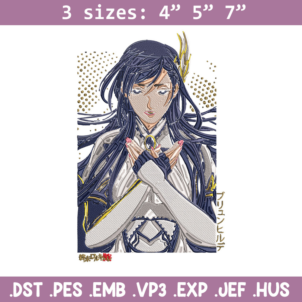Brunhilde poster Embroidery Design, Ragnarok Embroidery, Embroidery File, Anime Embroidery, Anime shirt,Digital download.jpg