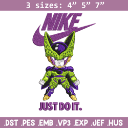 cell dragon ball embroidery design, dragon ball embroidery, nike design, embroidery file, anime logo. instant download.