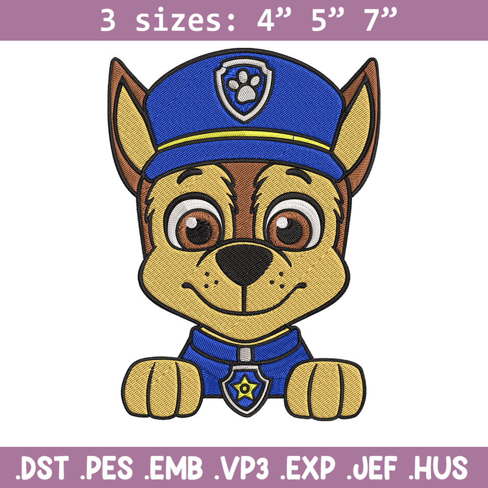 Chase Embroidery Design, Paw Patrol Embroidery, Embroidery File, Anime Embroidery, Anime shirt, Digital download.jpg