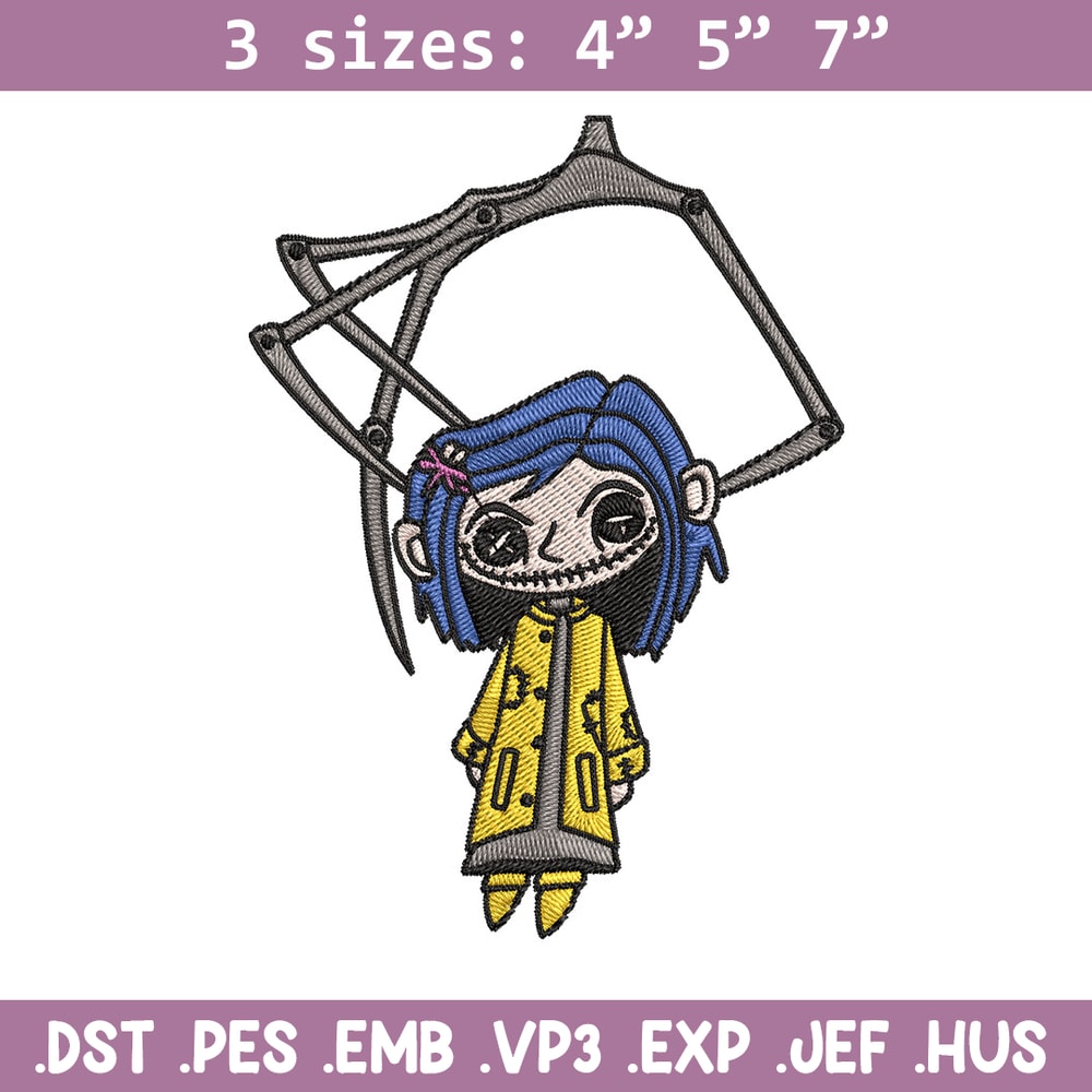Coraline Horror Embroidery Design, Coraline Horror Embroidery, Embroidery File, Cartoon shirt, Digital download..jpg