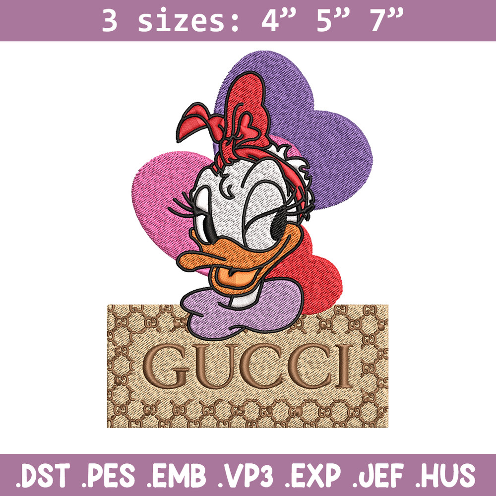 Daisy Donald Duck Gucci Embroidery design, Disney cartoon Embroidery, cartoon design, Embroidery File, Digital download.jpg