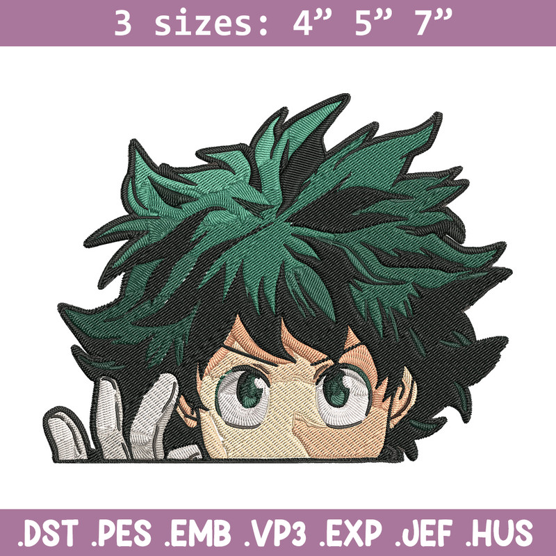 Deku Peek Embroidery Design, Mha Embroidery, Embroidery File, Anime Embroidery, Anime shirt, Digital download.jpg