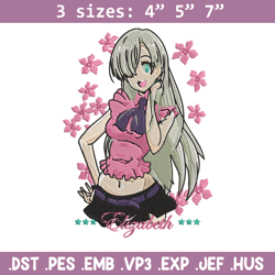 elizabeth embroidery design, seven deadly sins embroidery, embroidery file,anime embroidery,anime shirt,digital download