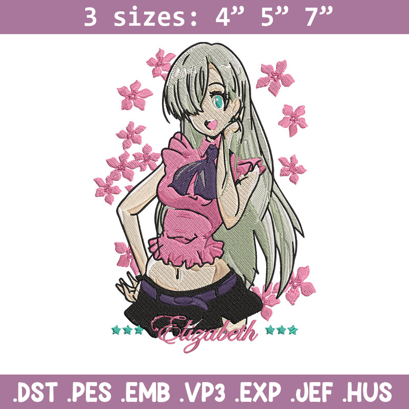 Elizabeth Embroidery Design, Seven Deadly Sins Embroidery, Embroidery File,Anime Embroidery,Anime shirt,Digital download.jpg