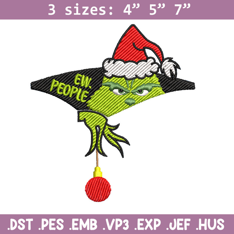Ew.people embroidery design,Chrismas design, Embroidery shirt, Embroidery file, Grinch embroidery, Digital download.jpg