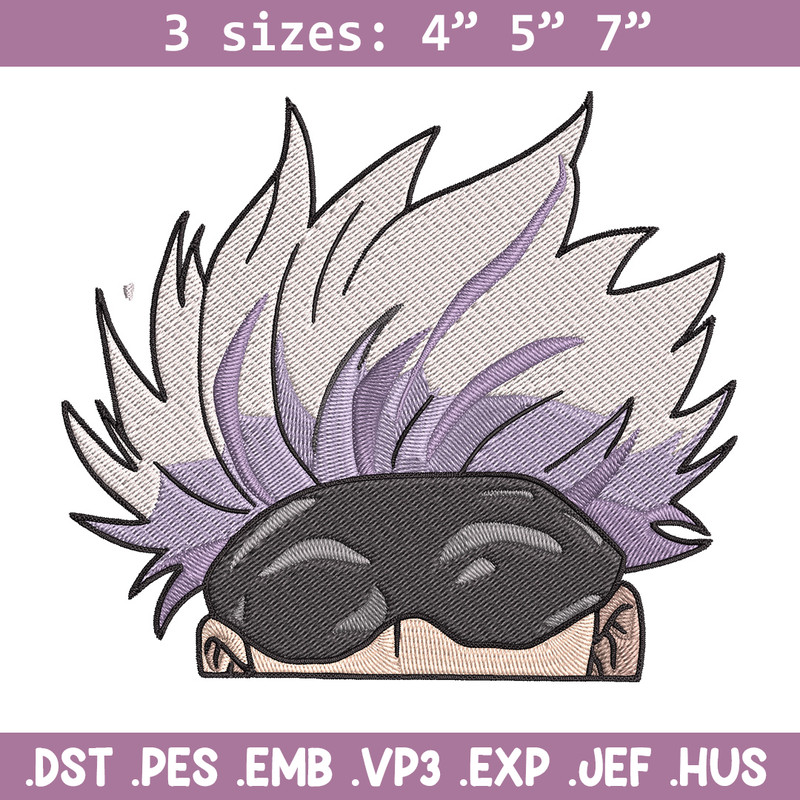 Gojo Peeker Embroidery Design, Jujutsu Embroidery, Embroidery File, Anime Embroidery, Anime shirt, Digital download..jpg