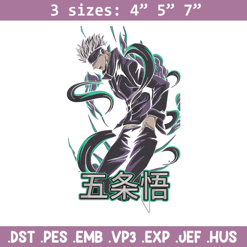 Gojo satoru Embroidery Design, Jujutsu Embroidery,Embroidery File, Anime Embroidery, Anime shirt, Digital download..jpg
