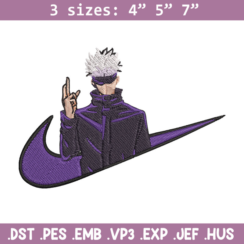 Gojo x nike Embroidery Design, Jujutsu Embroidery, Embroidery File, Nike Embroidery, Anime shirt, Digital download.jpg