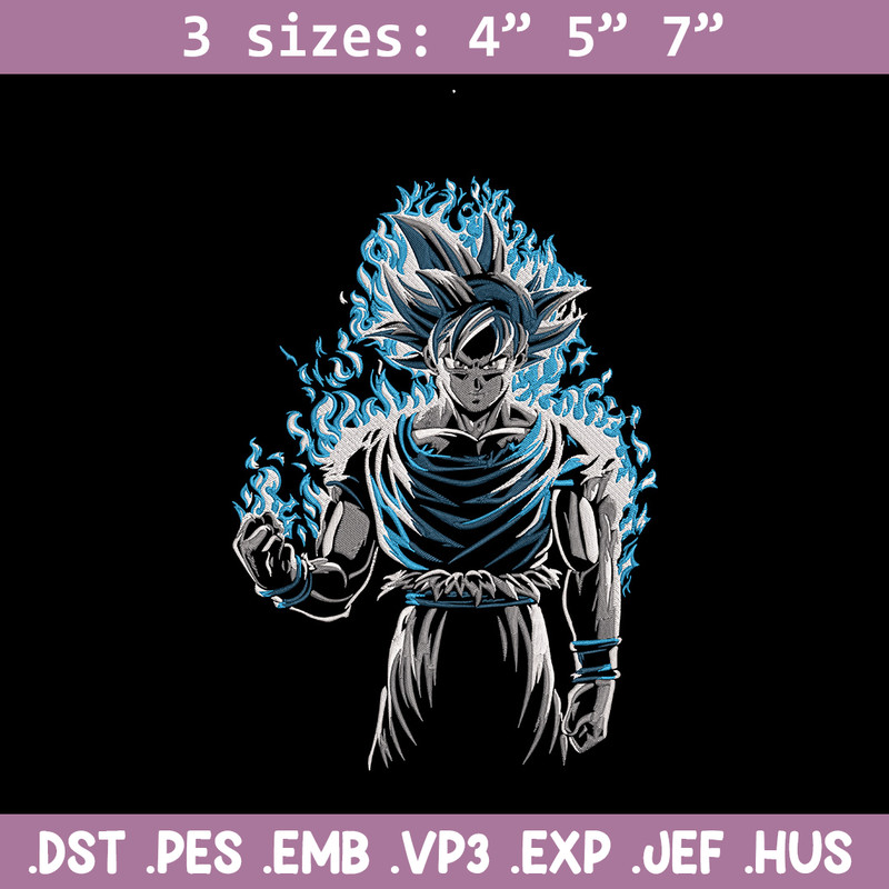 Goku ultra Embroidery Design, Dragonball Embroidery, Embroidery File, Anime Embroidery, Anime shirt, Digital download.jpg