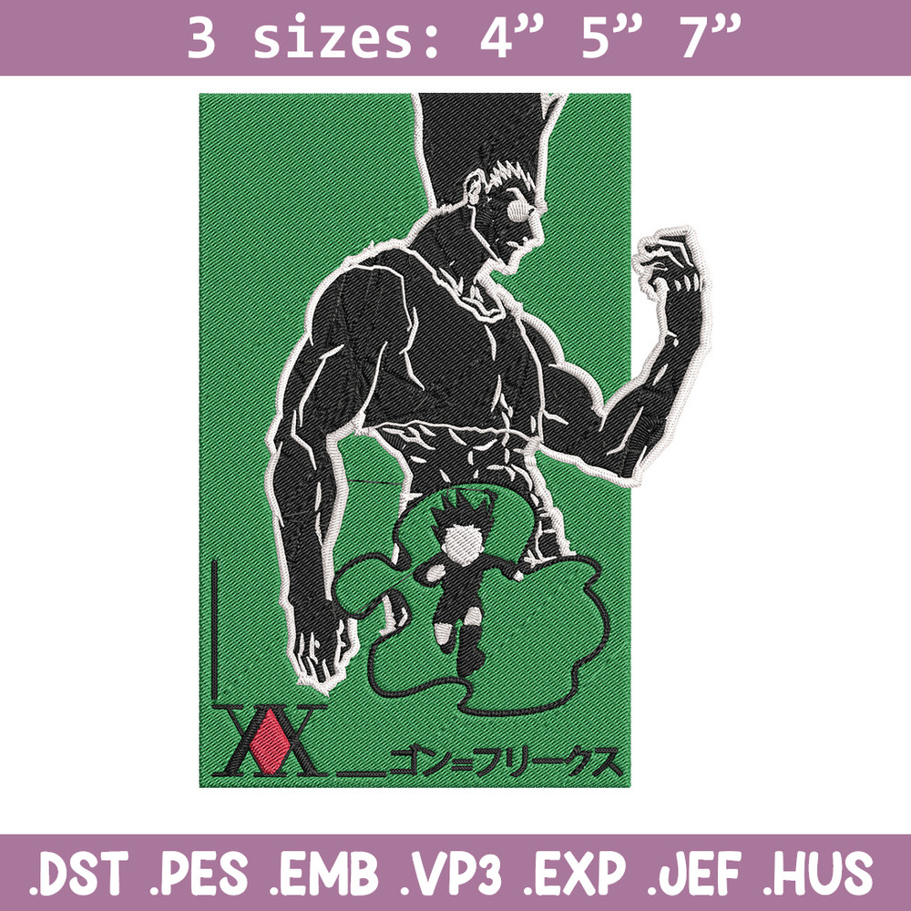 Gon poster Embroidery Design, Hunter x hunter Embroidery,Embroidery File, Anime Embroidery, Anime shirt,Digital download.jpg