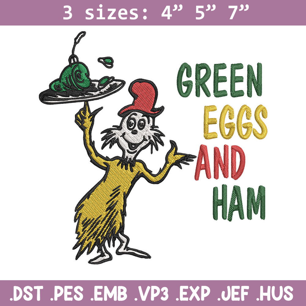 Green eggs and ham Embroidery Design, Dr Seuss Embroidery, Embroidery File, Embroidery design, Digital download.jpg