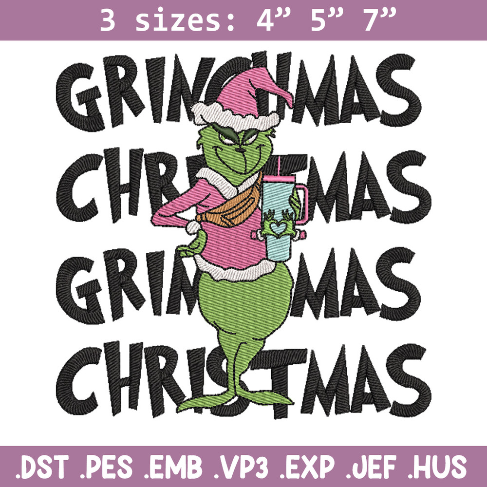 Grinchmas embroidery design, Grinch embroidery, Chrismas design, Embroidery shirt, Embroidery file, Digital download..jpg