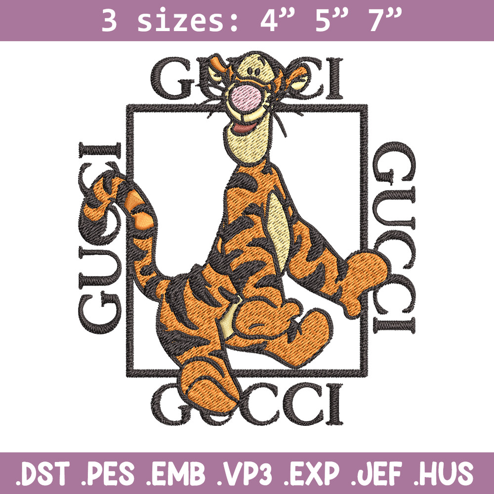 Gucci Tiger Embroidery design, winnie the pooh cartoon Embroidery, cartoon design, Embroidery File, Instant download..jpg
