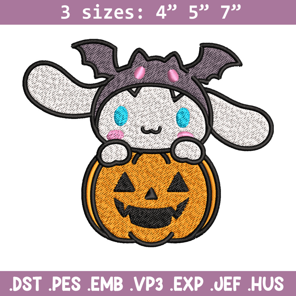 Halloween Cinnamoroll Embroidery design, Hello kitty Embroidery, cartoon design, Embroidery File, Digital download..jpg