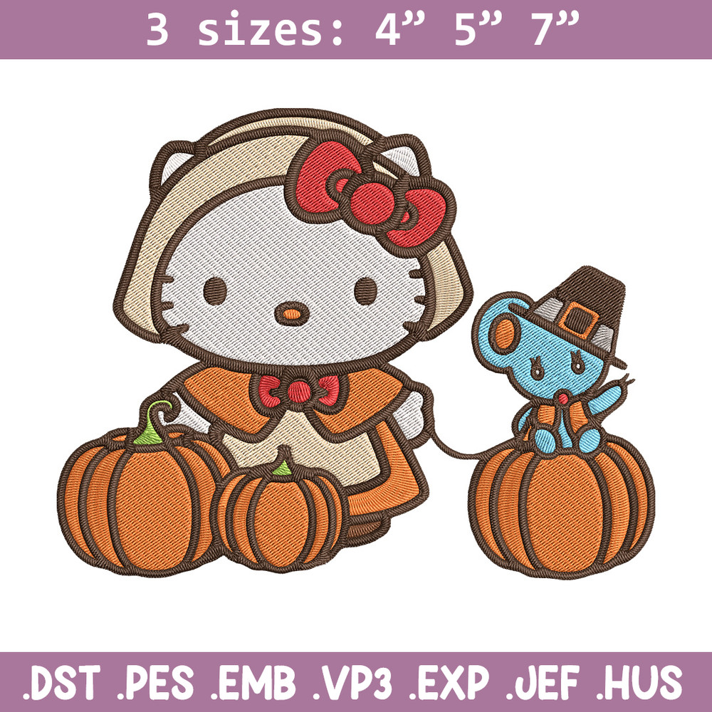 Hello kitty pumpkin Embroidery Design, Hello kitty Embroidery, Embroidery File, Anime Embroidery, Digital download.jpg