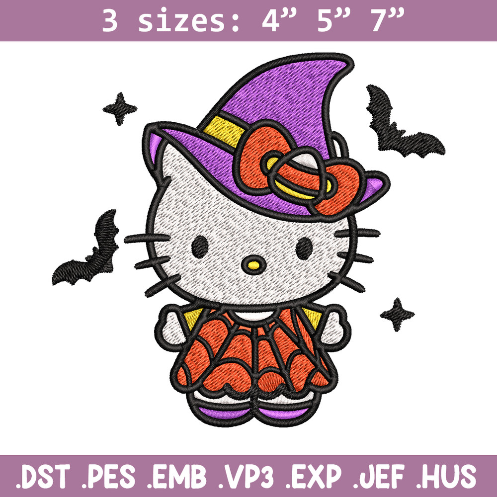 Hello kitty witch Embroidery design, Hello kitty Embroidery, cartoon design, Embroidery File, Digital download.jpg