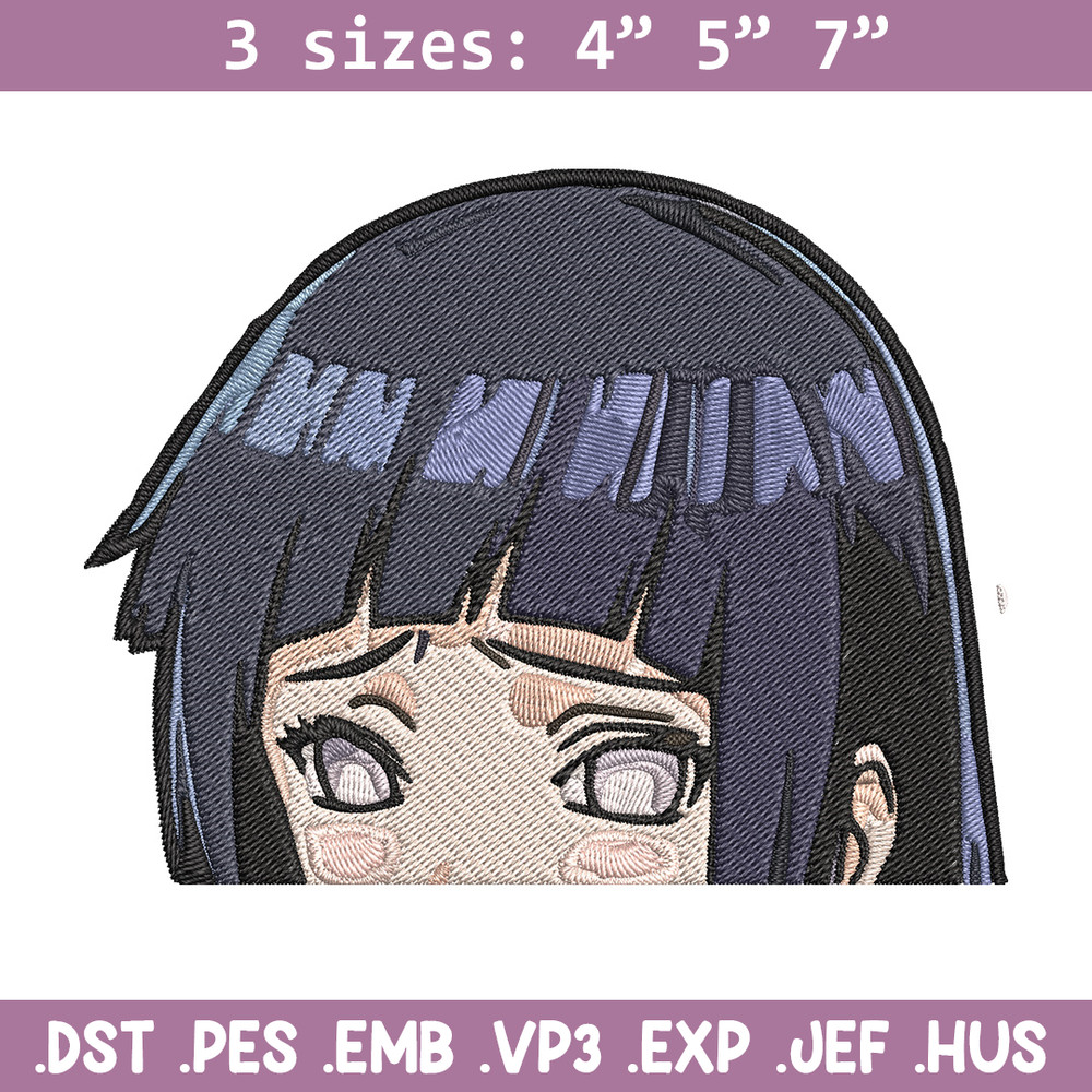 Hinata Peeker Embroidery Design, Naruto Embroidery, Embroidery File, Anime Embroidery, Anime shirt, Digital download.jpg