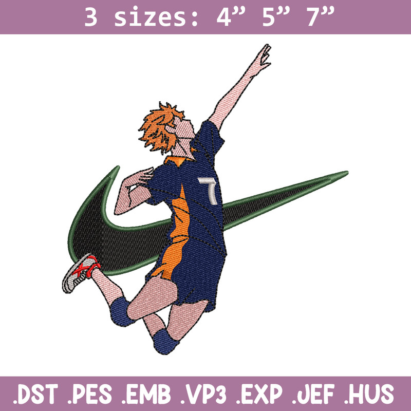 Hinata Shouyou Nike embroidery design, haykiuu embroidery, Nike design, anime design, anime shirt, Digital download.jpg