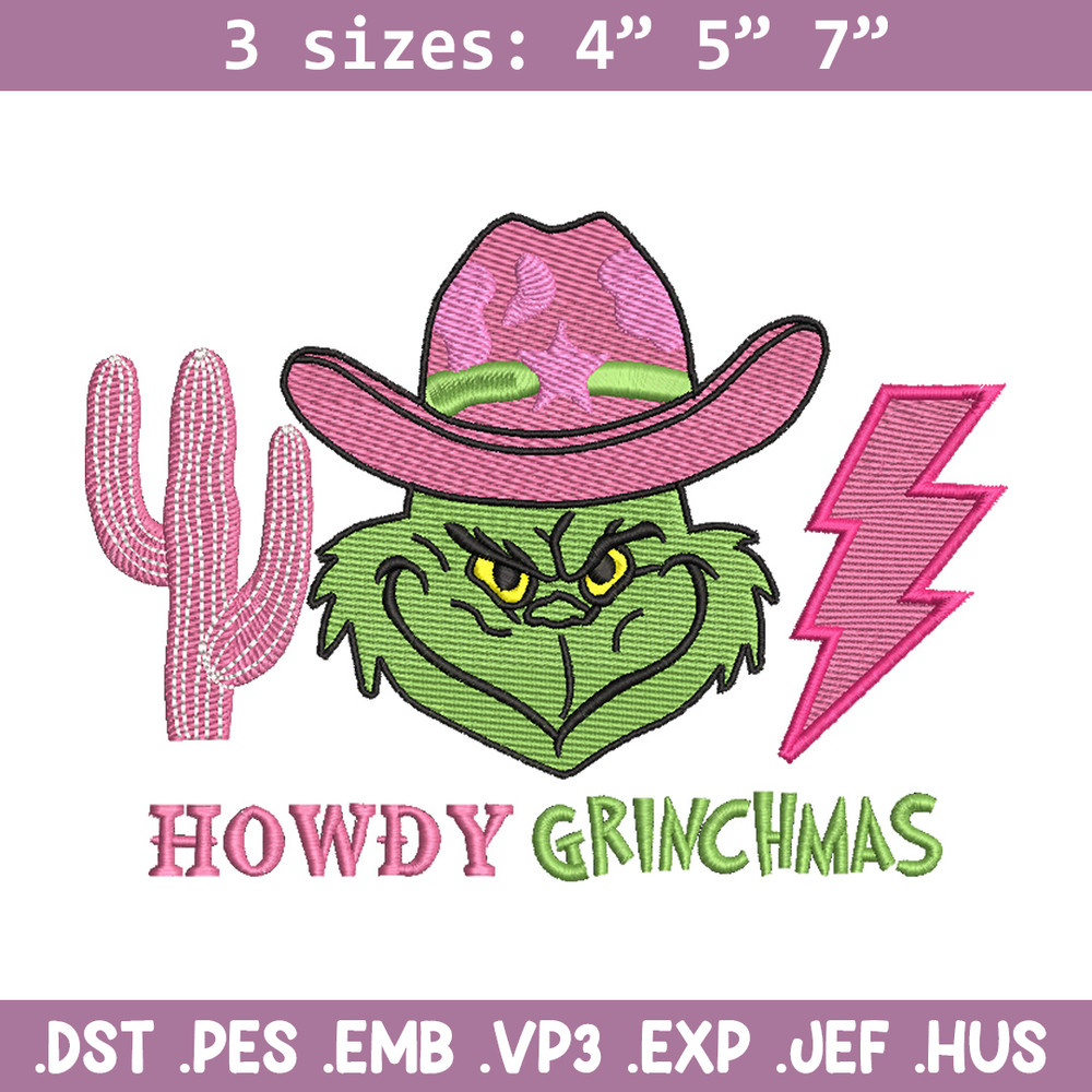 Howdy grinch embroidery design, Grinch embroidery, Chrismas design,Embroidery shirt, Embroidery file, Digital download.jpg
