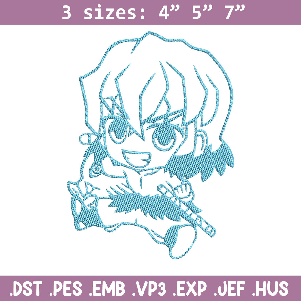 Inosuke chibi Embroidery Design,Demon slayer Embroidery,Embroidery File,Anime Embroidery,Anime shirt, Digital download.jpg