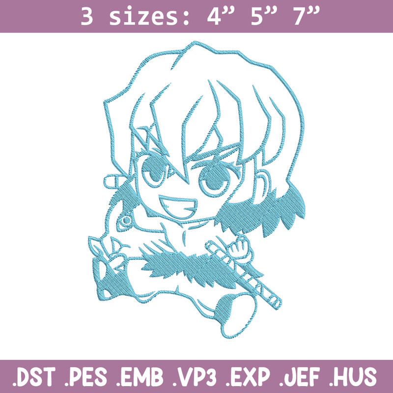 Inosuke chibi Embroidery Design,Demon slayer Embroidery,Embroidery File,Anime Embroidery,Anime shirt, Digital download.jpg