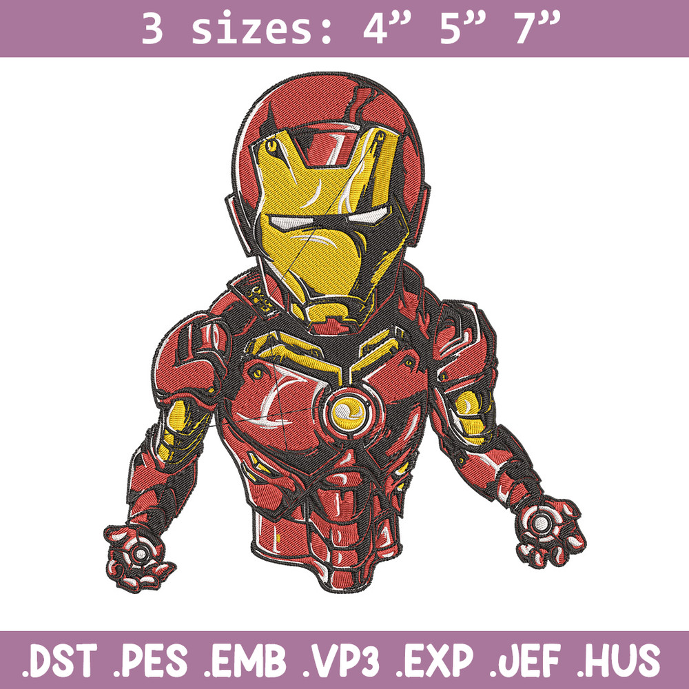 Iron man chibi Embroidery Design, Marvel Embroidery, Embroidery File, Anime Embroidery, Anime shirt, Digital download.jpg