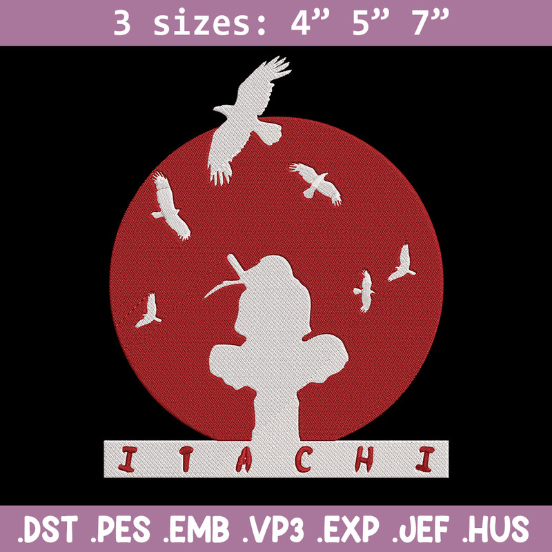 Itachi red moon Embroidery Design, Naruto Embroidery, Embroidery File, Anime Embroidery, Anime shirt, Digital download.jpg