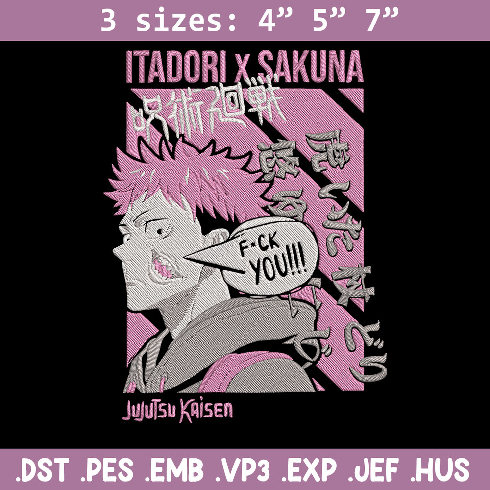 Itadori x Sukuna Embroidery Design, Jujutsu Embroidery, Embroidery File, Anime Embroidery, Anime shirt, Digital download.jpg