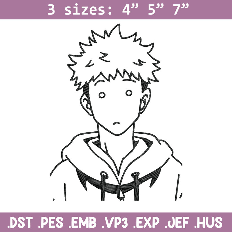 Itadori Yuji Embroidery Design,Jujutsu Embroidery, Embroidery File, Anime Embroidery, Anime shirt, Digital download.jpg