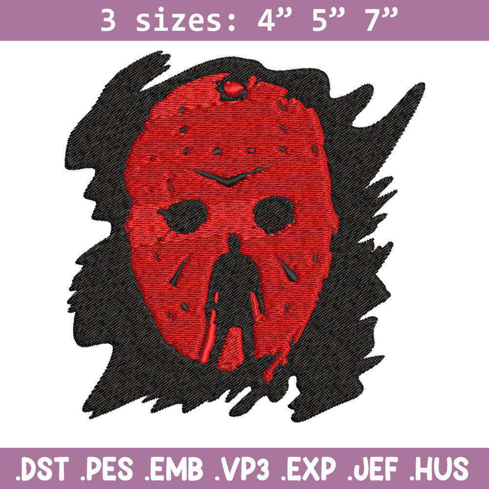 Jason Voorhees Embroidery design, Horror Embroidery, horror design, Embroidery File, logo shirt, Digital download..jpg