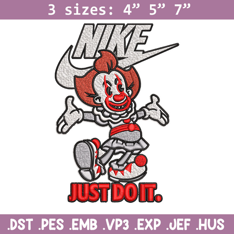 Just Do It Pennywise Embroidery design, Cartoon Embroidery, Nike design, Embroidery file, Nike logo. Instant download..jpg