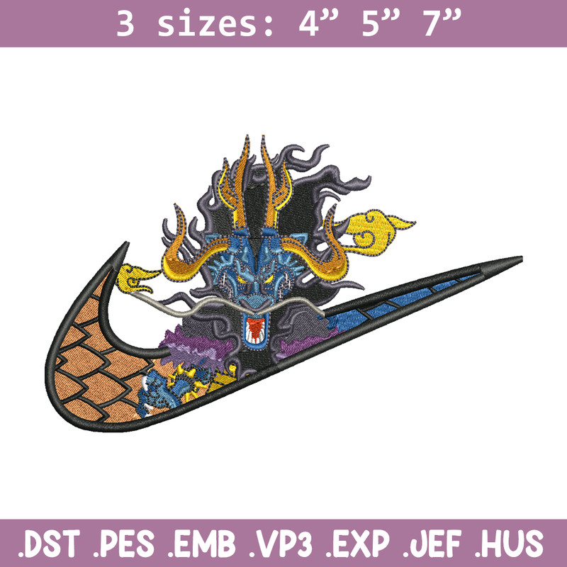 Kaido Nike embroidery design, One Piece embroidery, nike design, anime design, anime shirt, Digital download.jpg