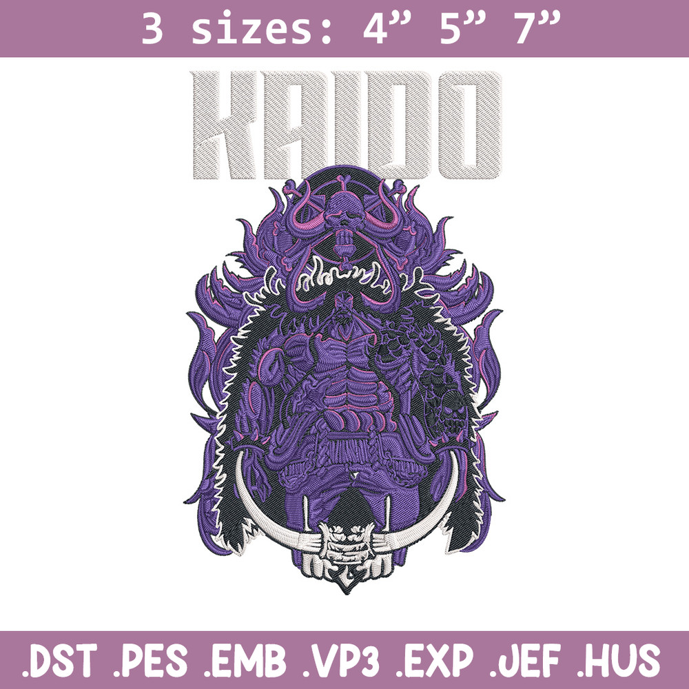 Kaido poster Embroidery Design,One piece Embroidery, Embroidery File, Anime Embroidery, Anime shirt, Digital download.jpg