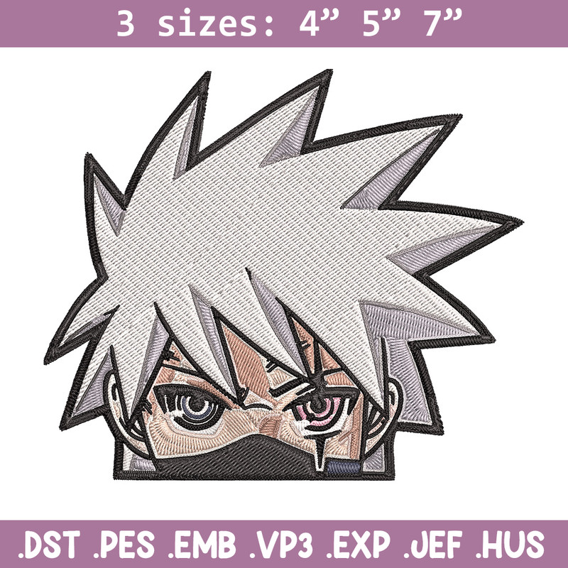 Kakashi Peeker Embroidery Design, Naruto Embroidery, Embroidery File, Anime Embroidery, Anime shirt, Digital download.jpg