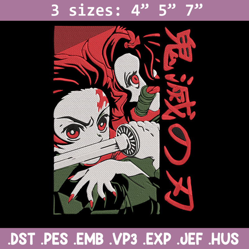 Kamado Tanjiro Embroidery Design, Demon slayer Embroidery, Embroidery File, Anime Embroidery, Digital download.jpg