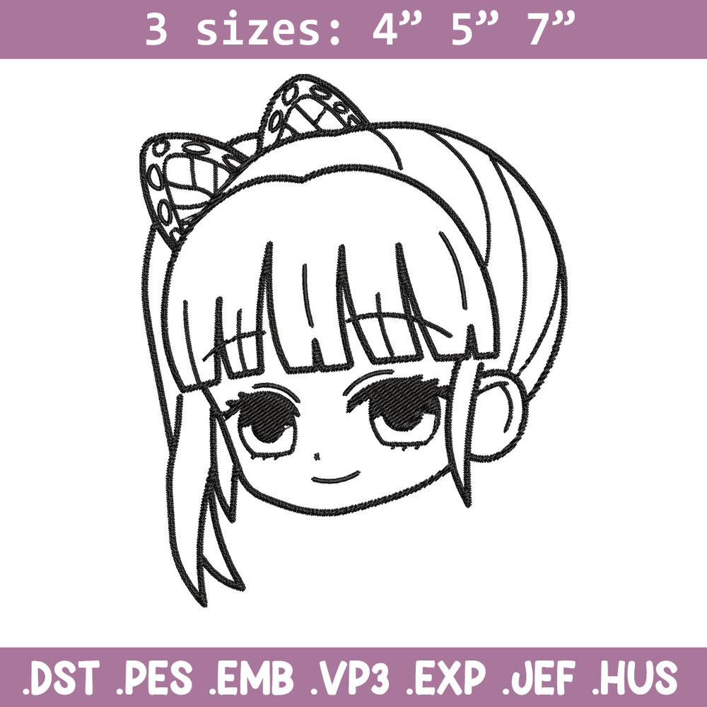 Kanao face Embroidery Design, Demon slayer Embroidery, Embroidery File, Anime Embroidery, Digital download.jpg