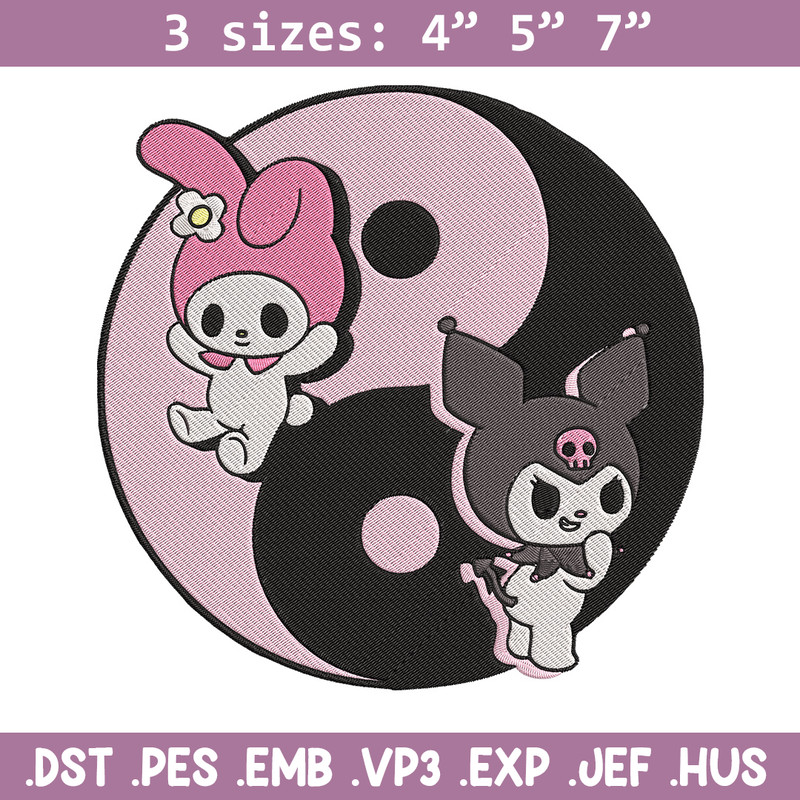 Kawaii Kuromi Embroidery Design, Hello kitty Embroidery, Embroidery File,Anime Embroidery, Anime shirt, Digital download.jpg