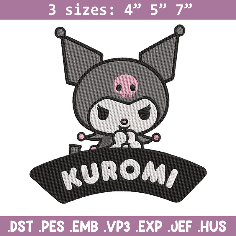 Kuromi logo Embroidery Design, Hello kitty Embroidery, Embroidery File, Anime Embroidery, Anime shirt, Digital download.jpg