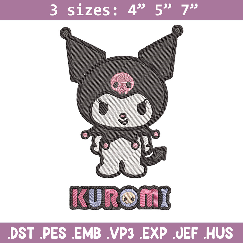 Kuromi logo Embroidery Design, Hello kitty Embroidery, Embroidery File,Anime Embroidery, Anime shirt, Digital download.jpg