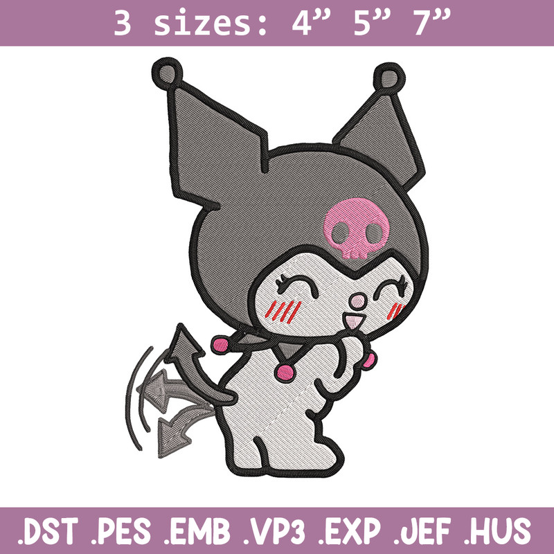 Kuromi sticker Embroidery Design, Hello kitty Embroidery, Embroidery File, Anime Embroidery,Anime shirt,Digital download.jpg