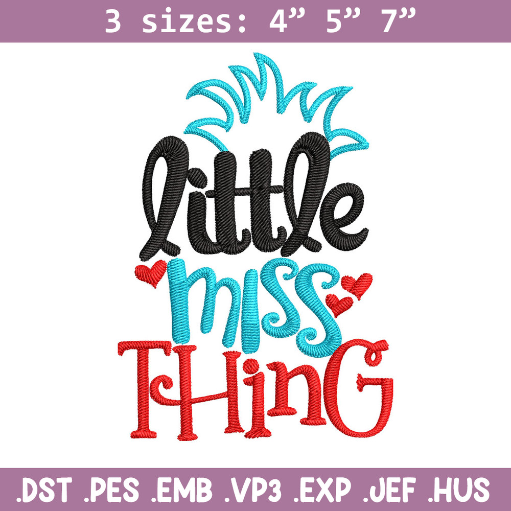Little Miss Thing Dr Seuss Embroidery Design, Little Miss Thing Dr Seuss Embroidery, Embroidery File, Digital download.jpg